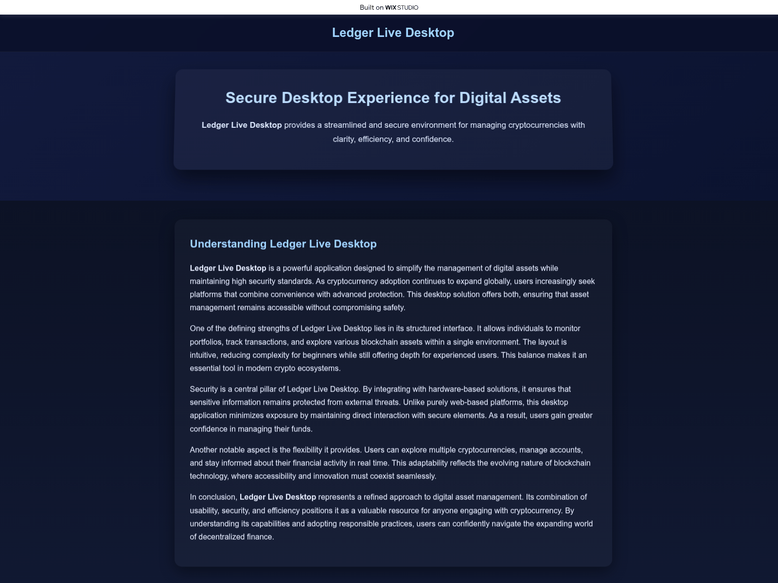 Screenshot of open-livedesktop.wixstudio.com