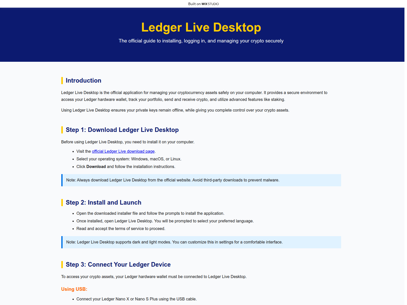Screenshot of startdesktoplive.wixstudio.com