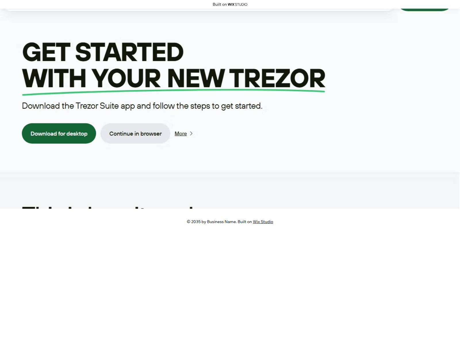 Screenshot of trezostarted.wixstudio.com