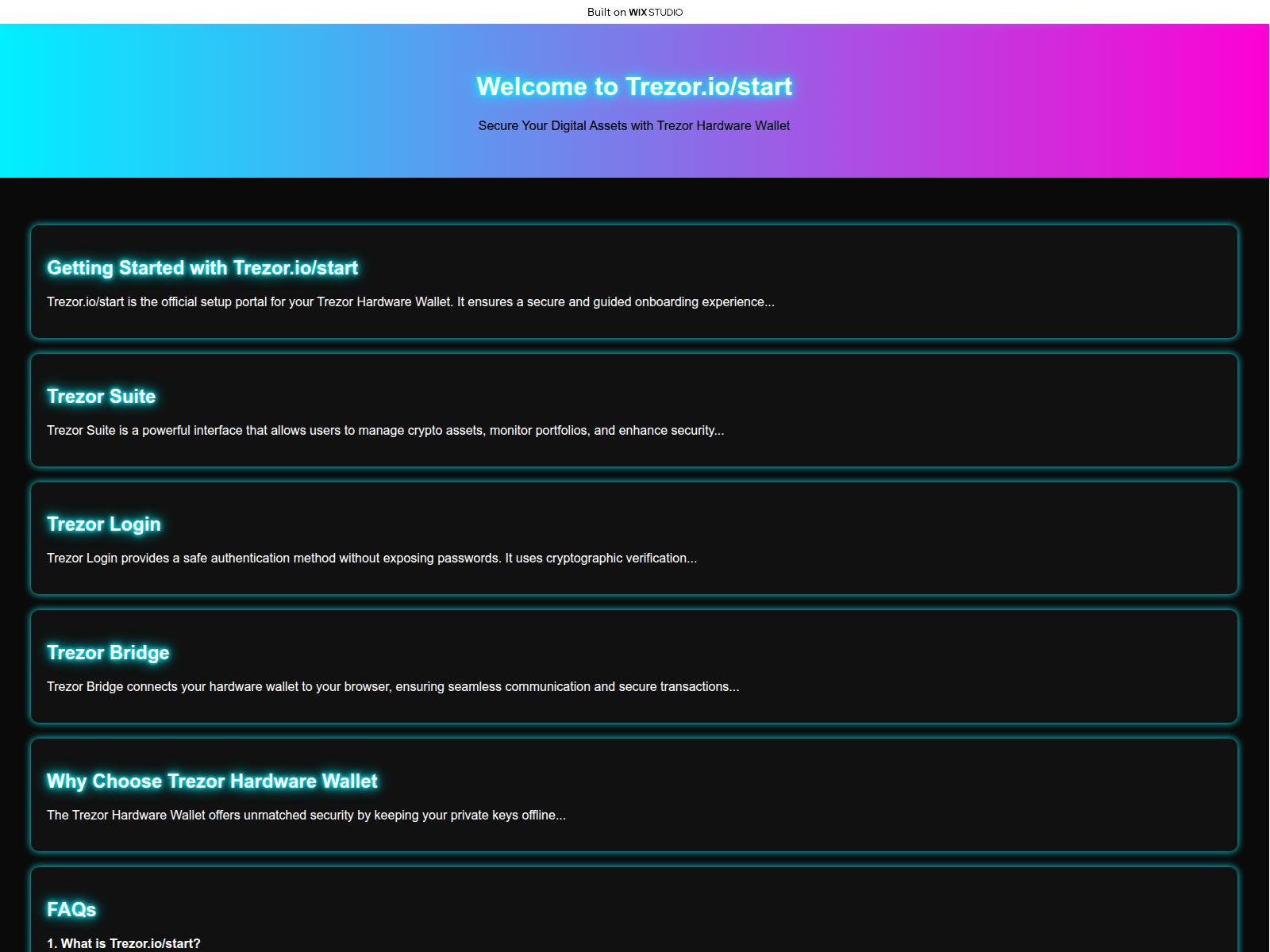 Screenshot of started-trxor.wixstudio.com