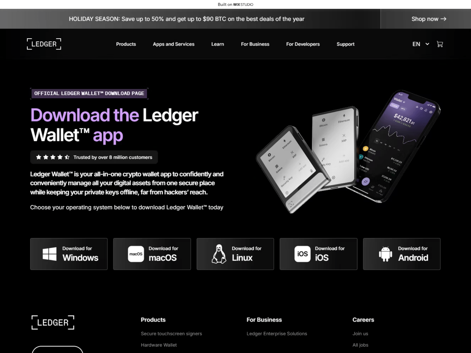 Screenshot of appstart-lebdger.wixstudio.com