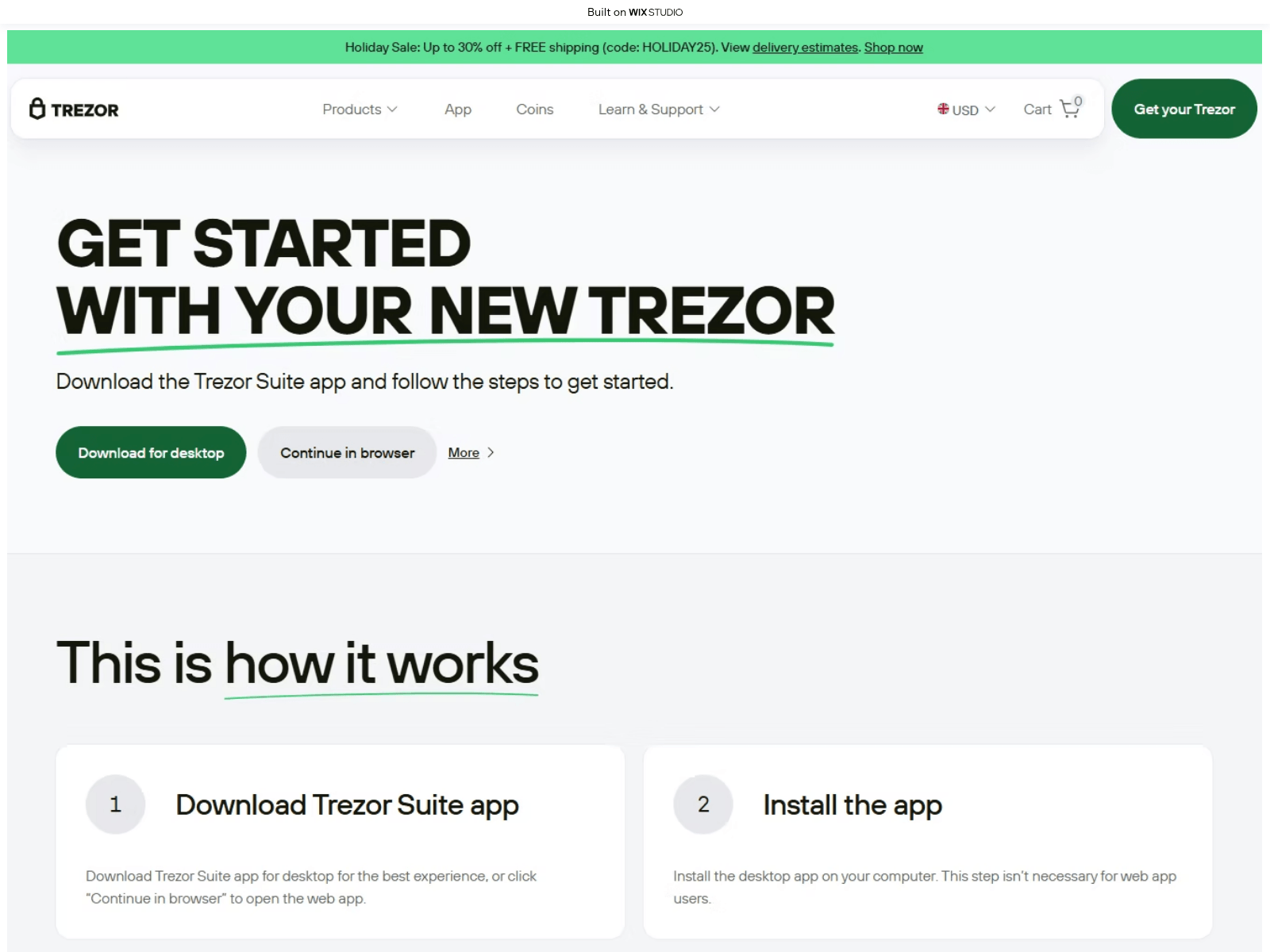 Screenshot of trezoapp.wixstudio.com
