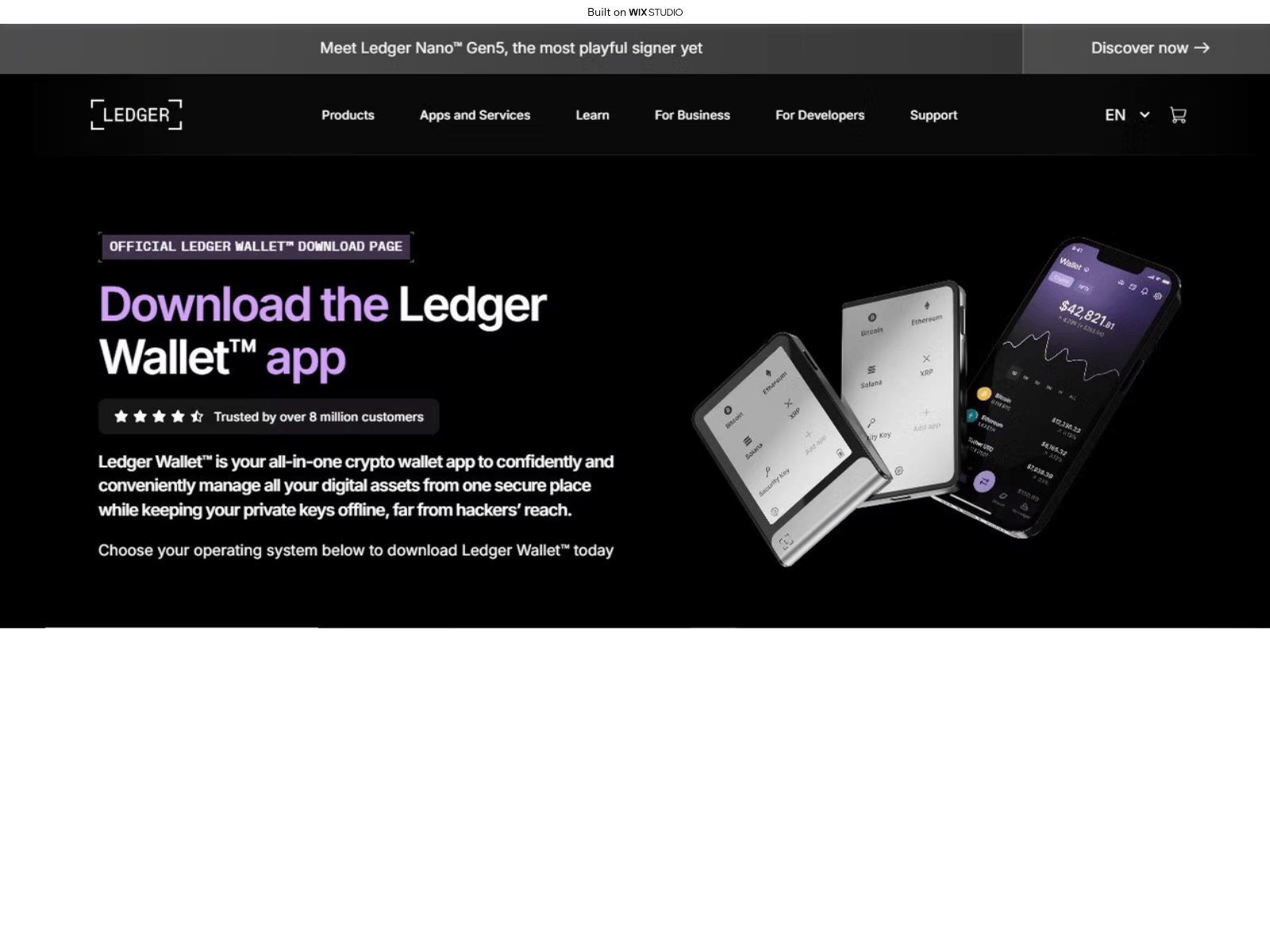 Screenshot of liveledgrapps.wixstudio.com