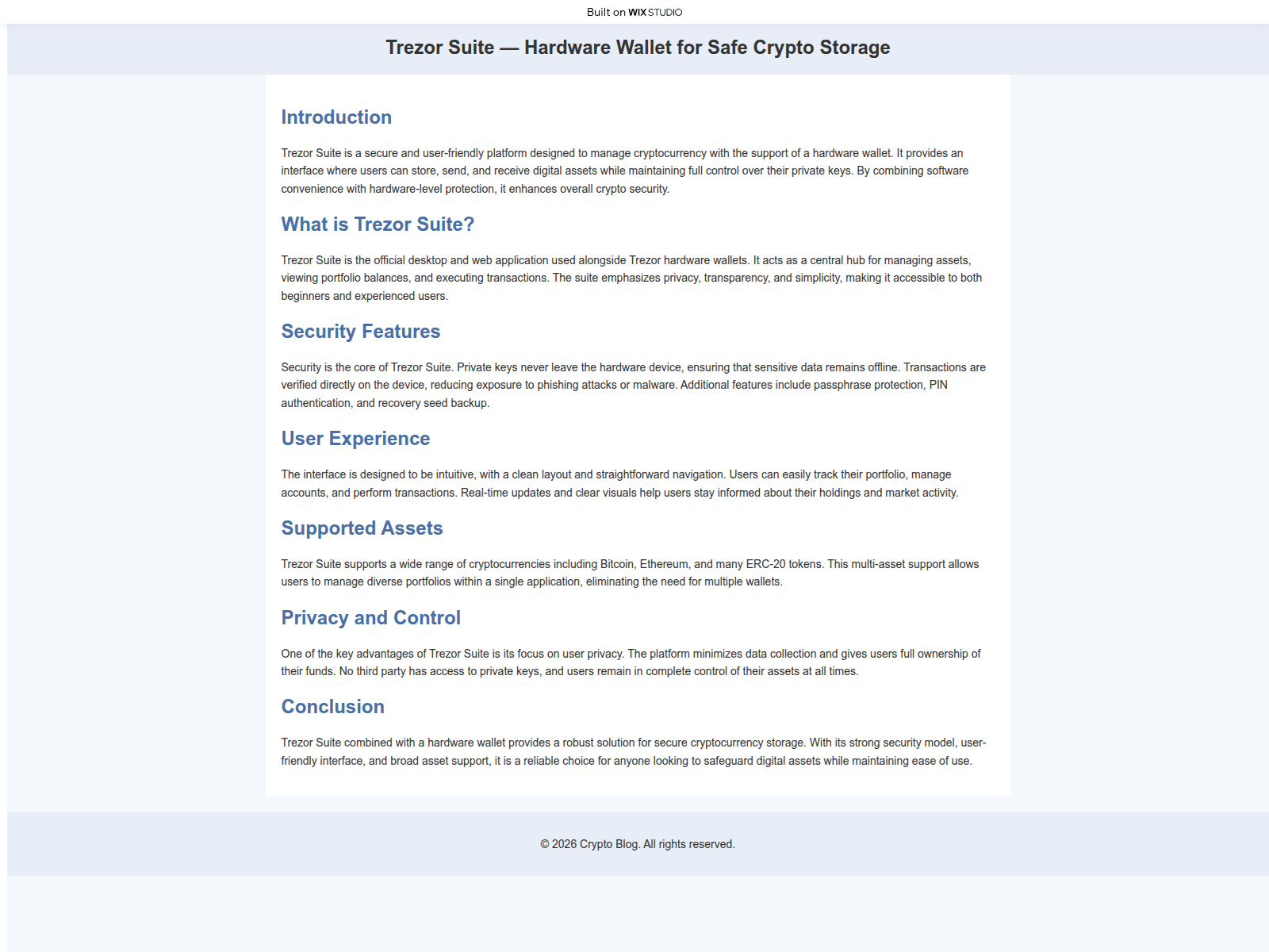 Screenshot of homepage-trezo.wixstudio.com