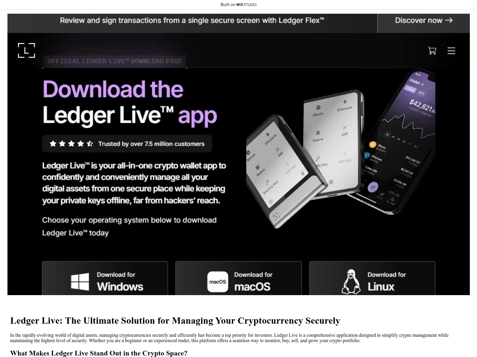 Screenshot of ledgr-liveapp.wixstudio.com