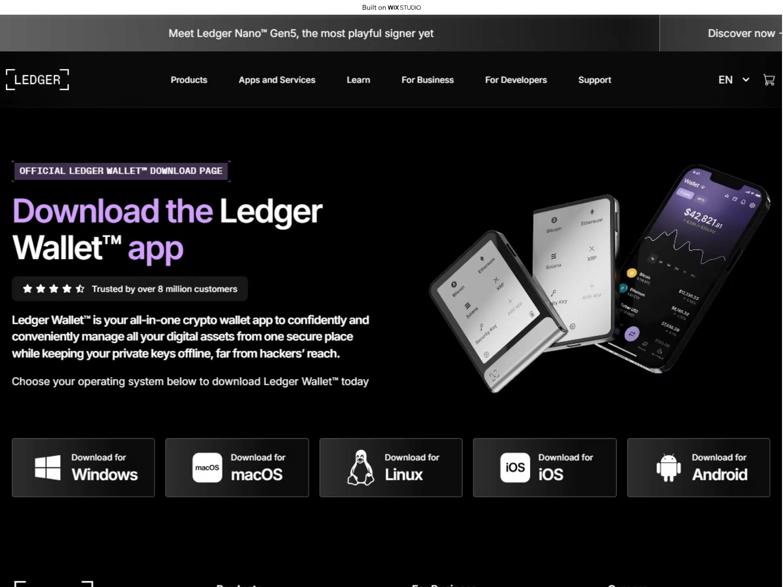 Screenshot of ledgeus.wixstudio.com