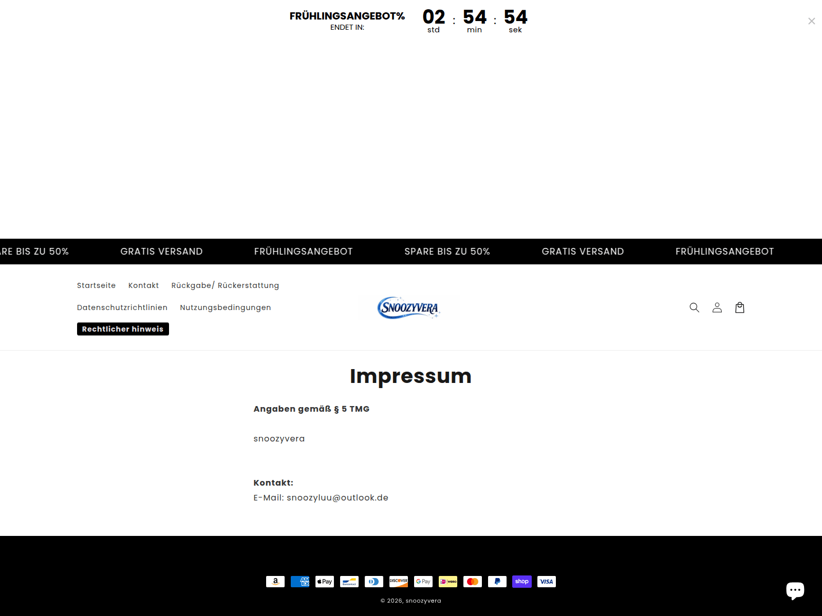 Screenshot of snoozyvera.shop