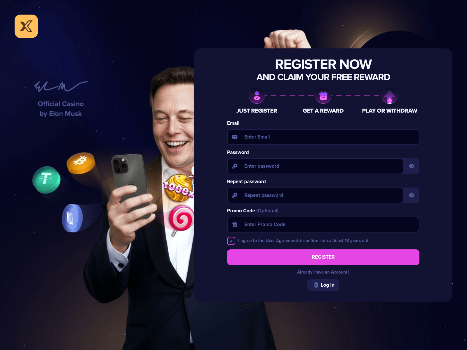 Screenshot of crypto-musk.bet