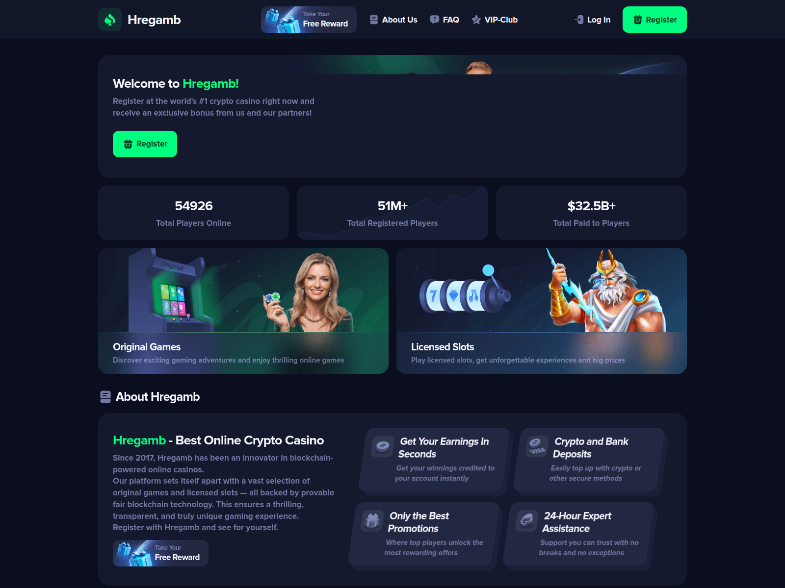 Screenshot of hregamb.cc