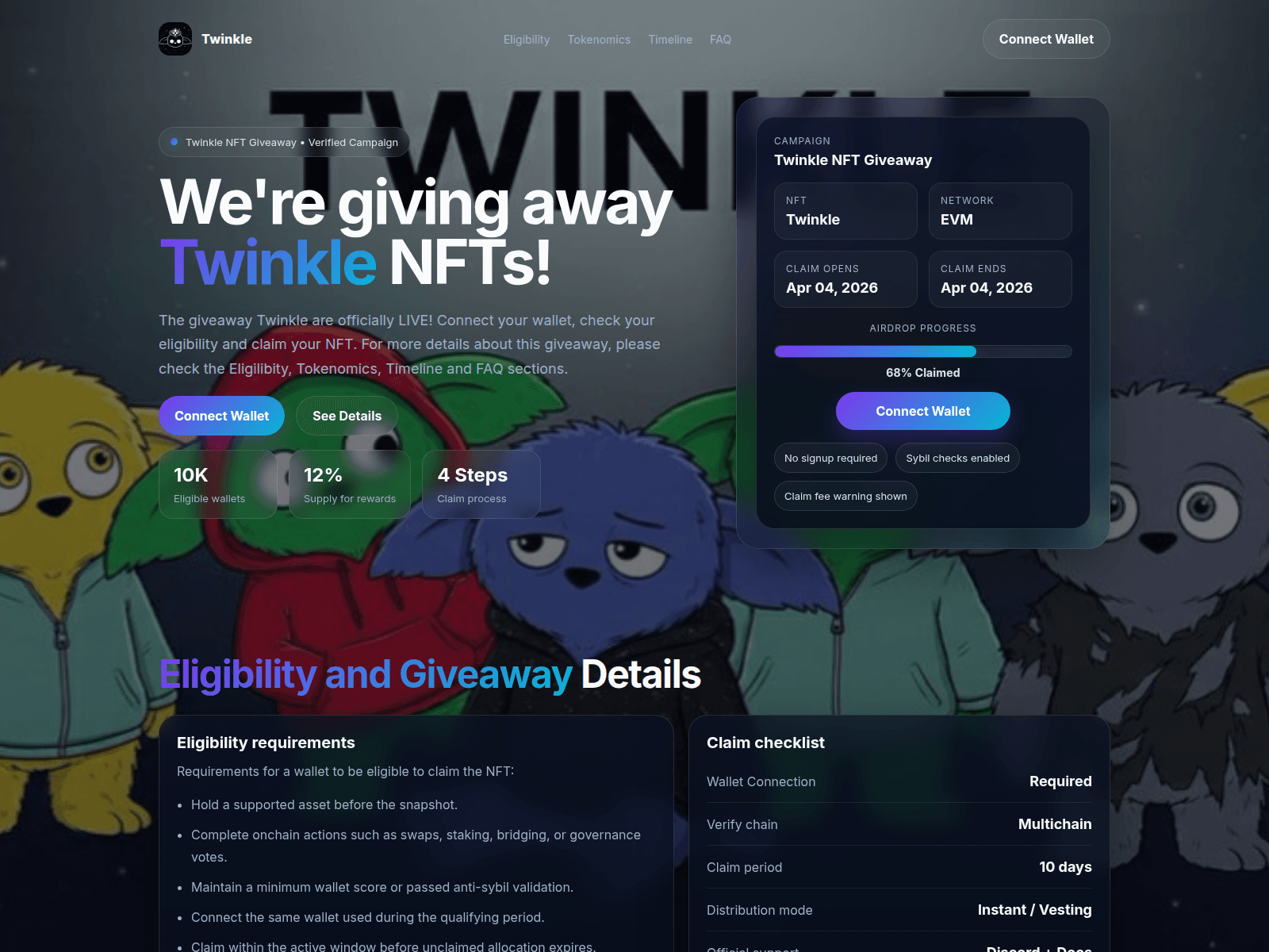 Screenshot of twinklenft.xyz