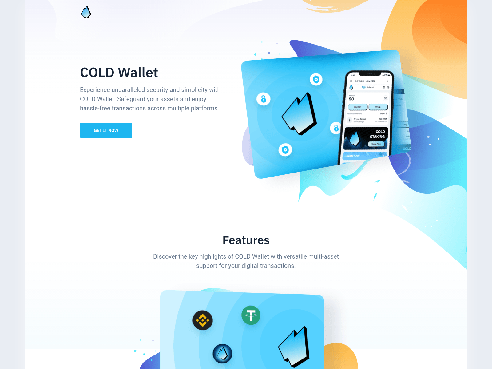 Screenshot of coldwallet-landing-page.pages.dev