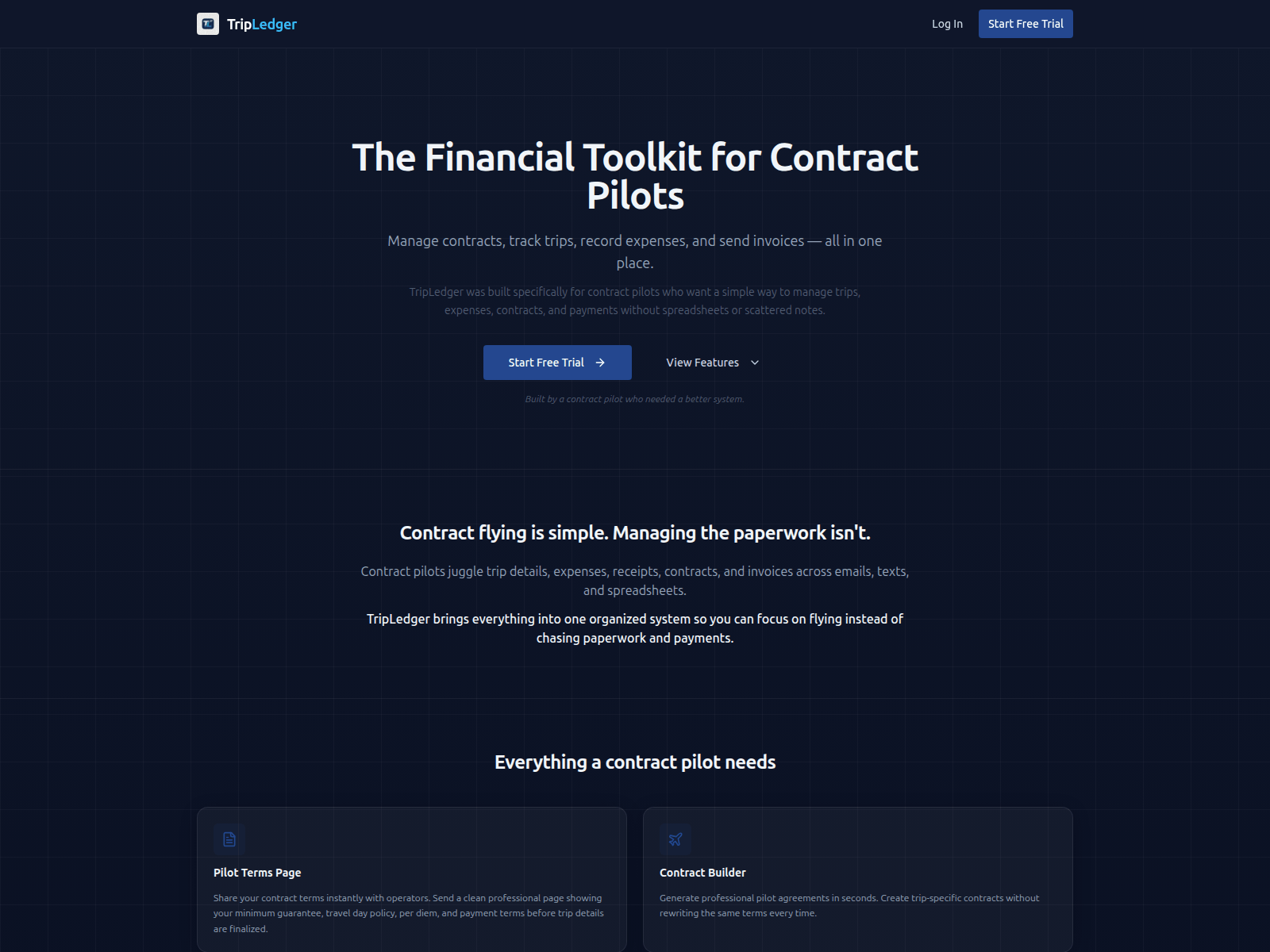 Screenshot of tripledgerapp.com