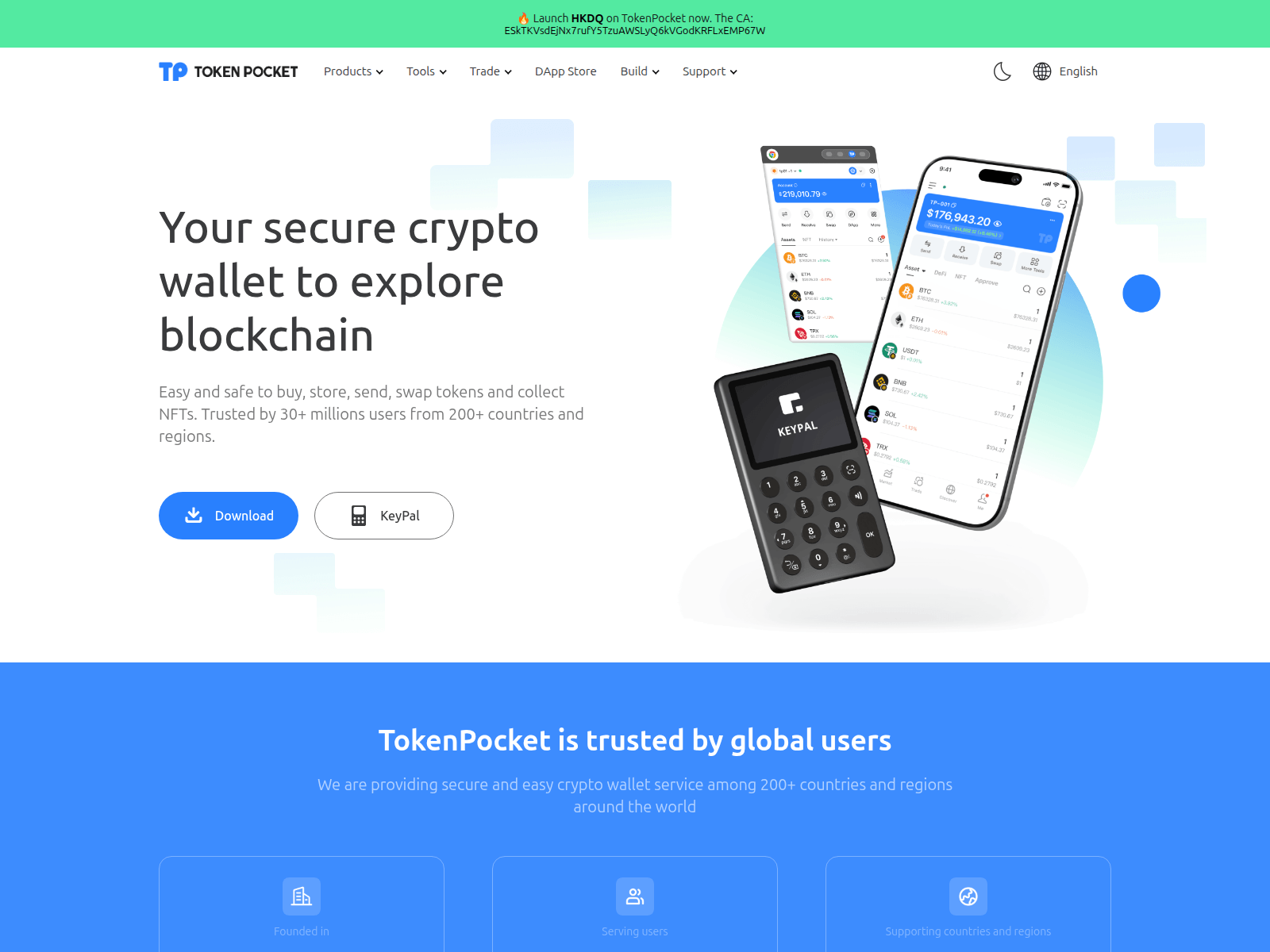 Screenshot of www.tokenpocket-hkd.com
