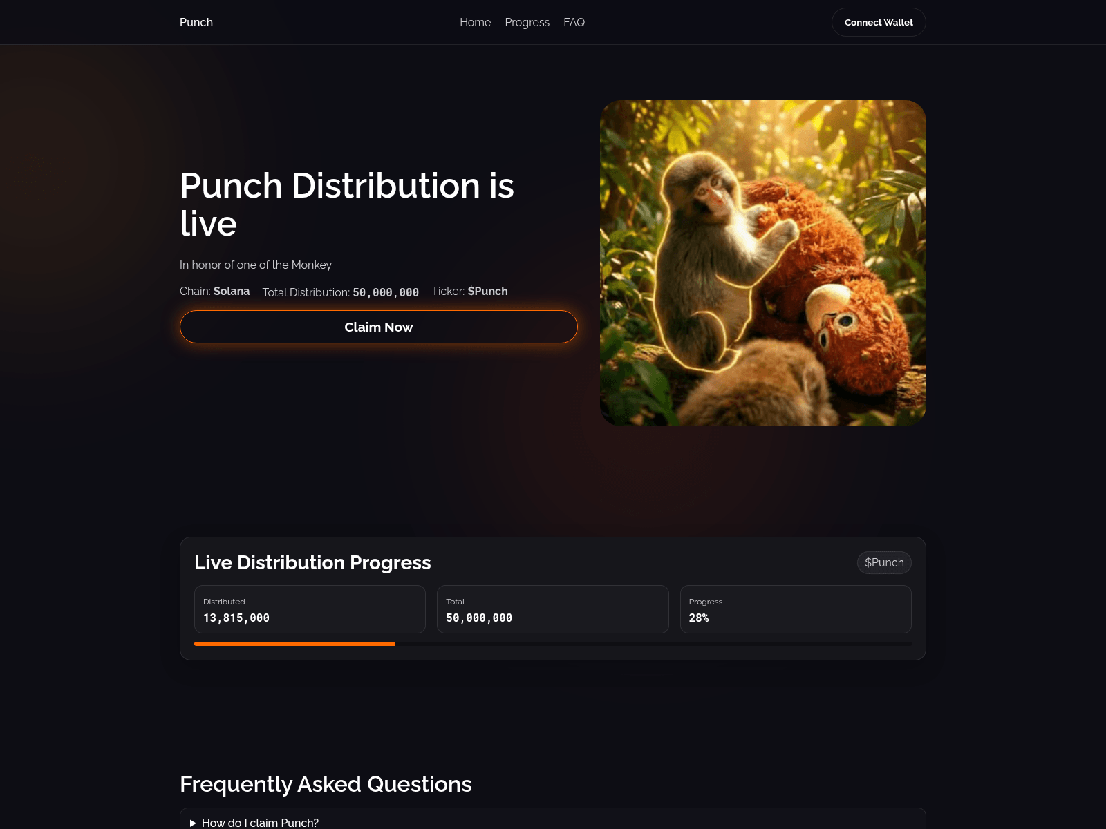 Screenshot of punchmonkey.lol