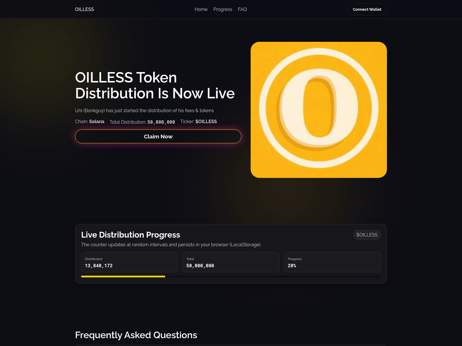 Screenshot of oillesscoin.lol