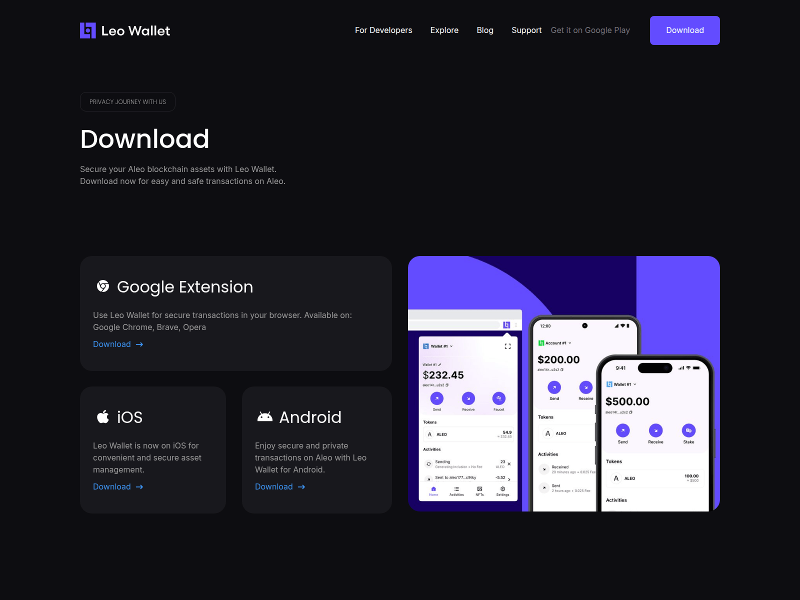 Screenshot of leowallet.pages.dev