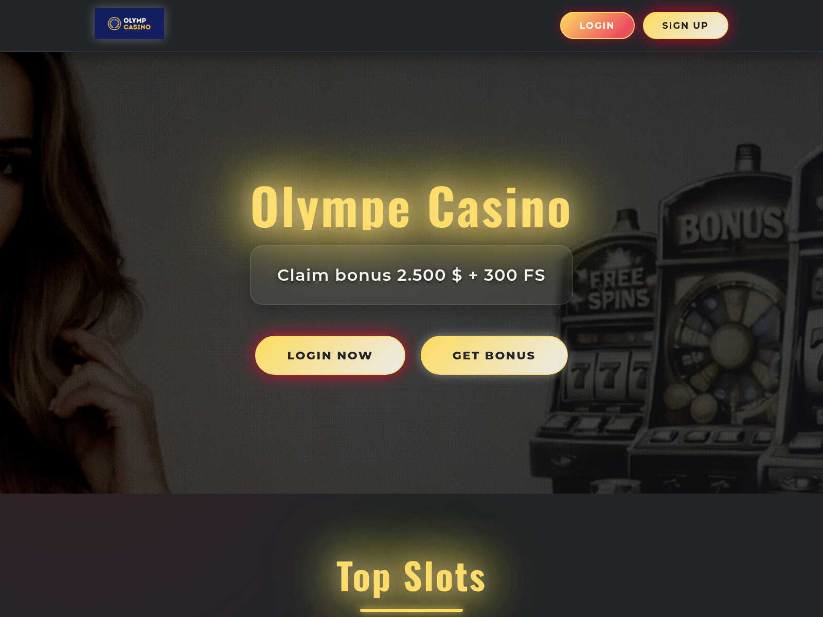 Screenshot of olympecasinouk.com