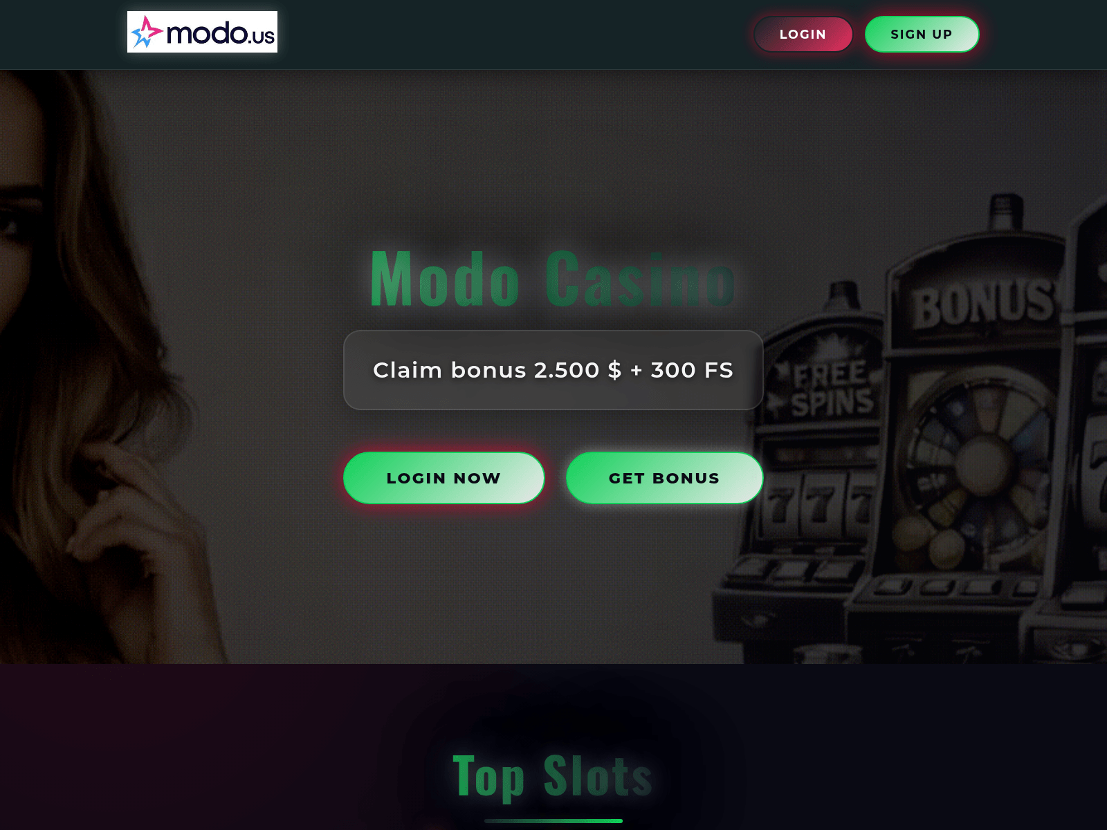 Screenshot of modocasinoca.com