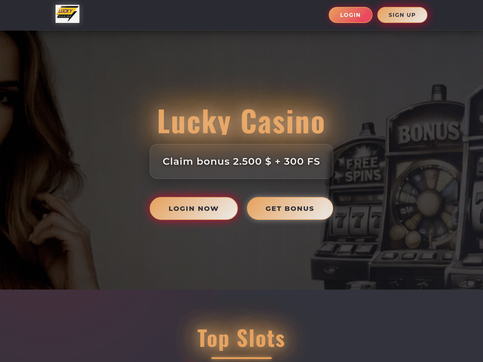 Screenshot of luckycasinoca.com