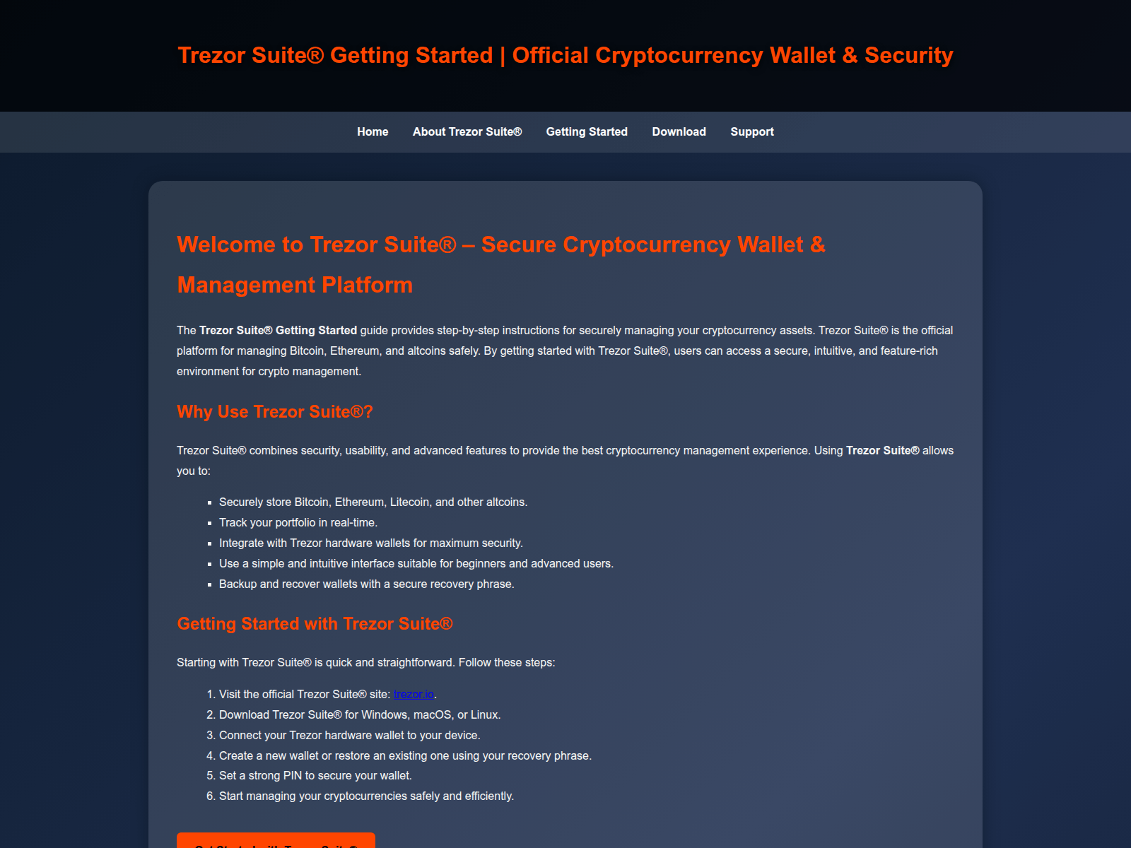 Screenshot of trezoor-suites.pages.dev