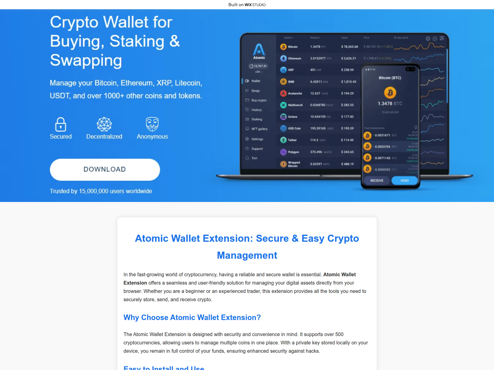 Screenshot of atomic-en-us.wixstudio.com