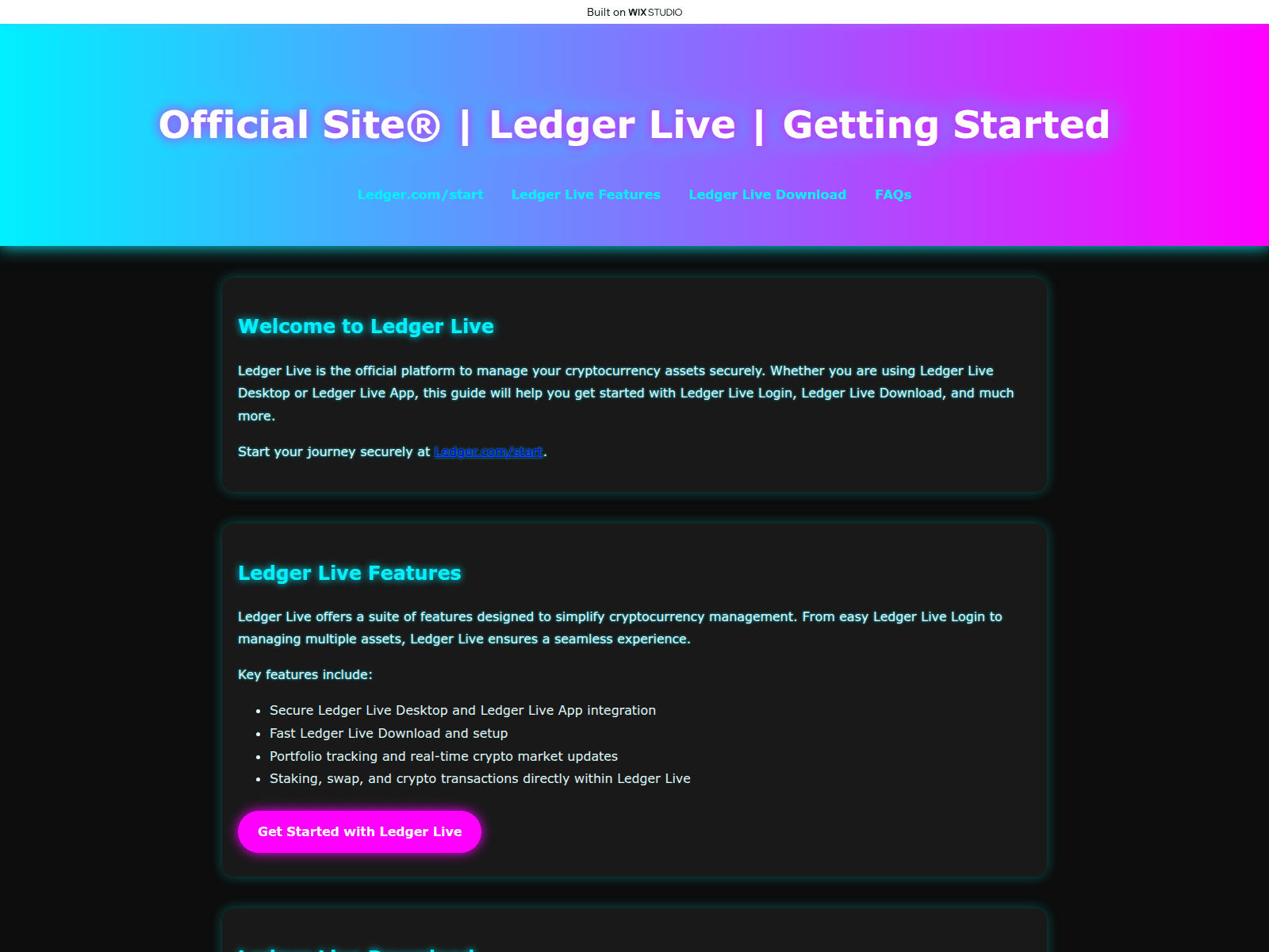 Screenshot of getting-live.wixstudio.com
