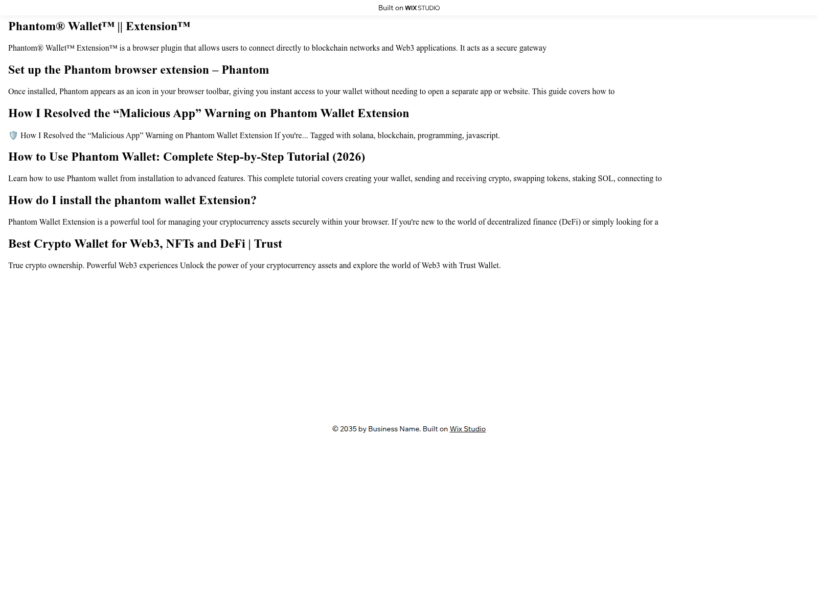 Screenshot of phntom.wixstudio.com