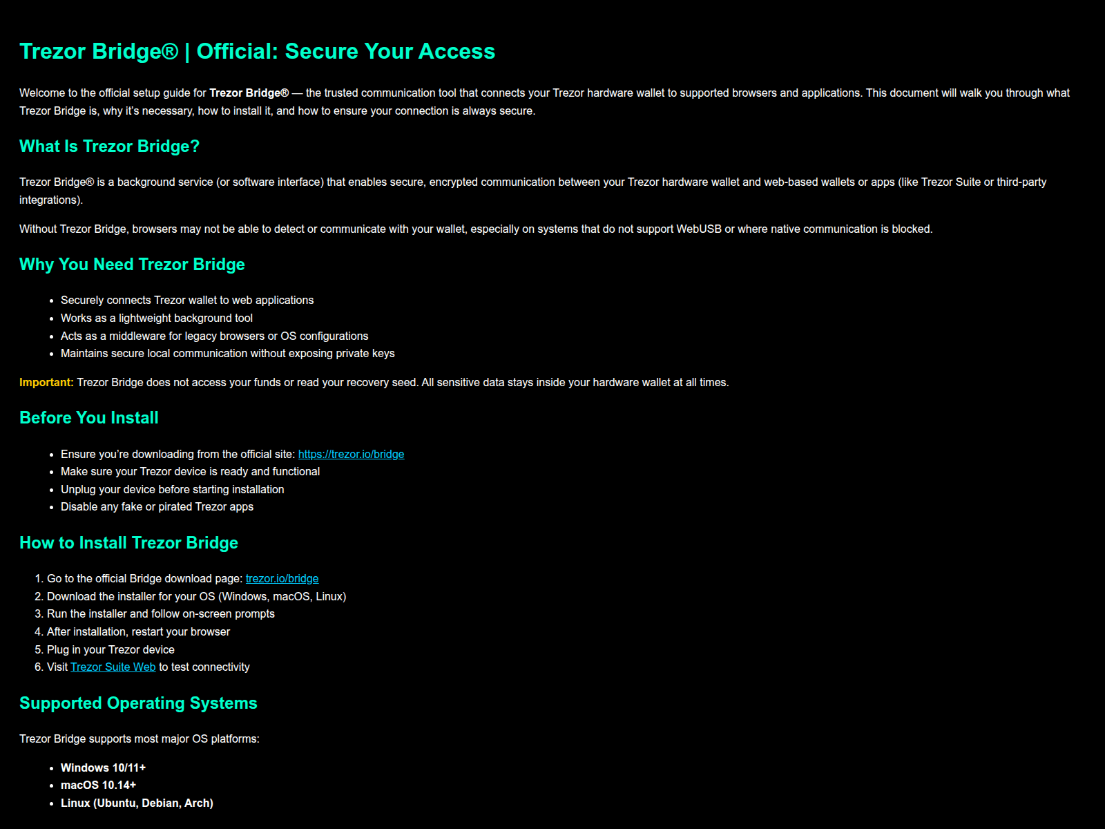 Screenshot of trezue-bridge-yog.pages.dev