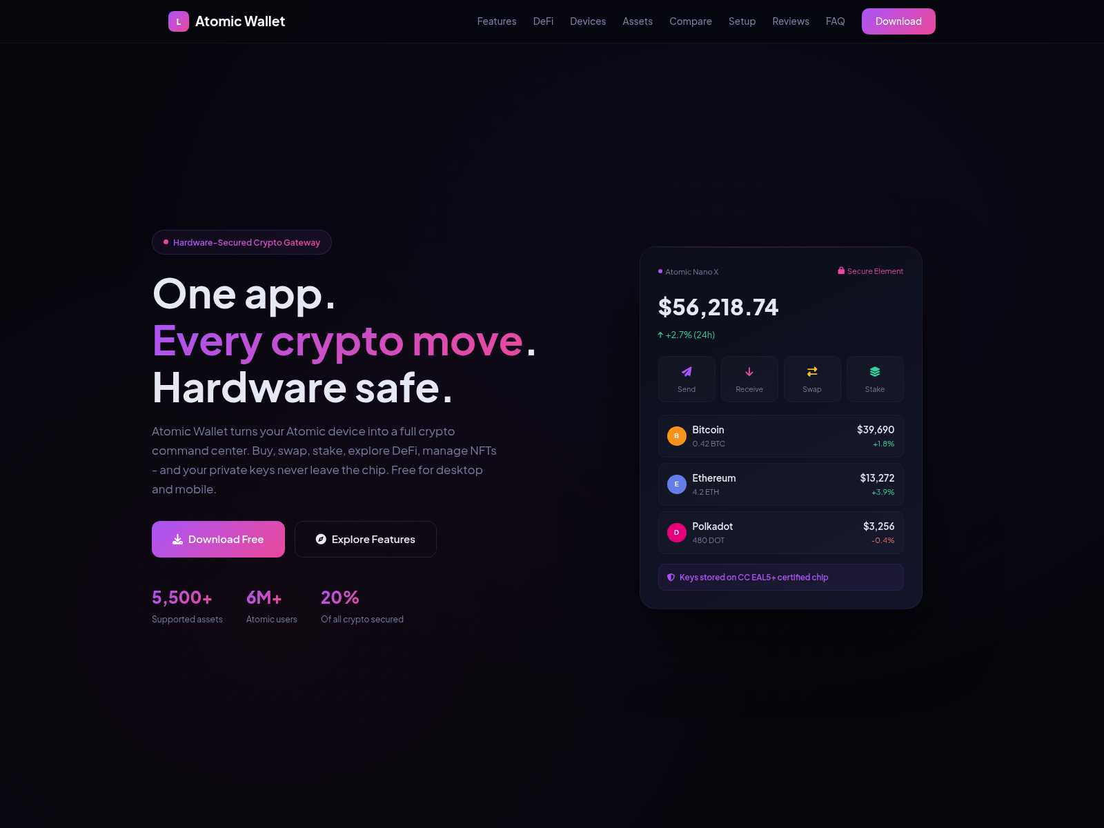 Screenshot of atomikwallet.com.co