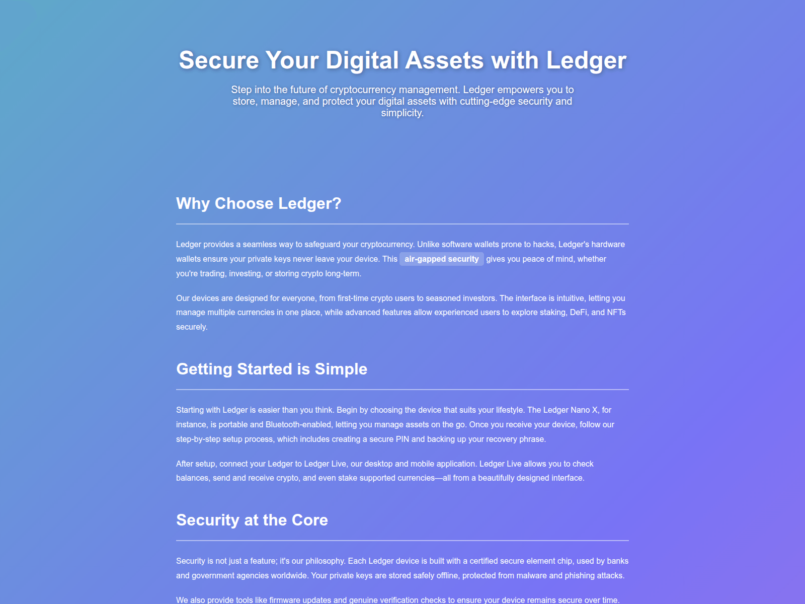 Screenshot of secure-larn-start-ledgr.pages.dev