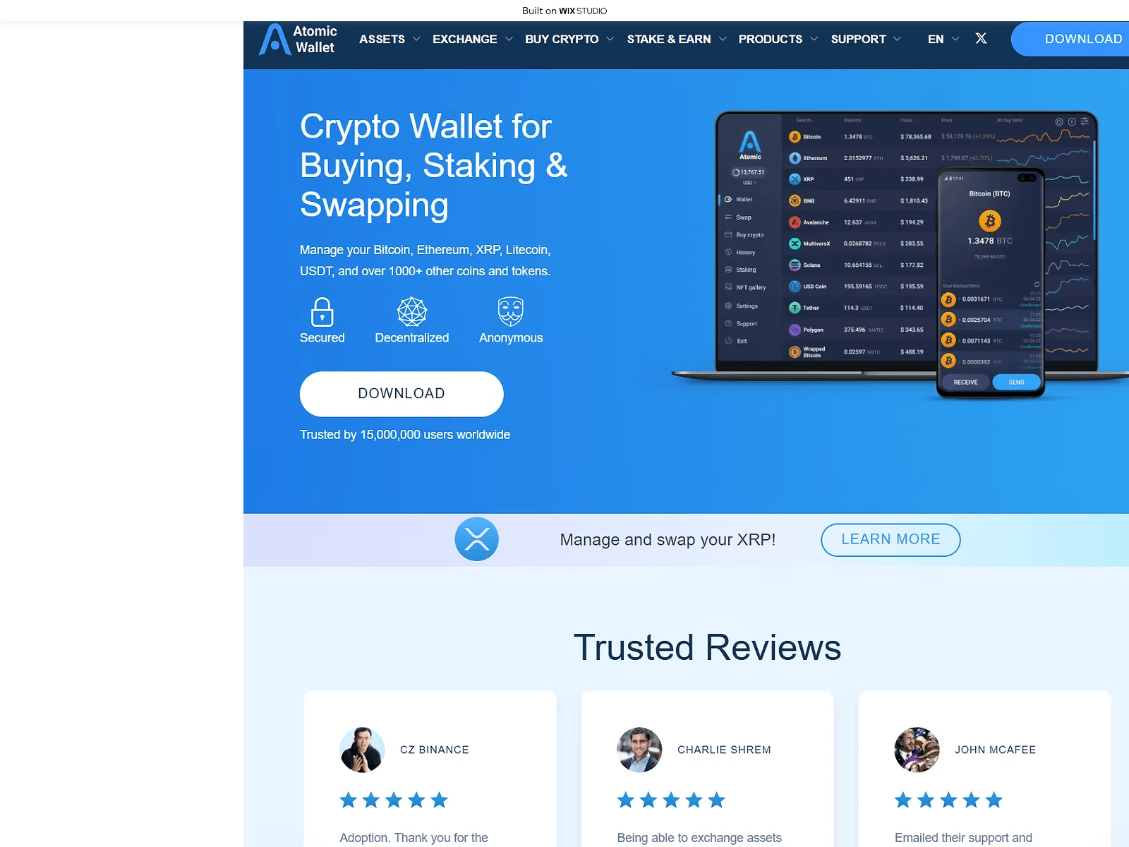 Screenshot of atumic.wixstudio.com