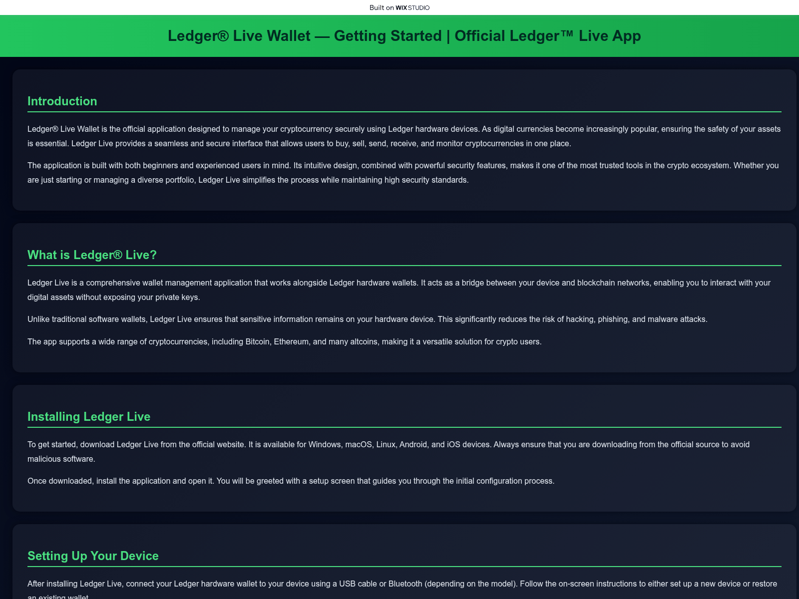 Screenshot of startsledgor.wixstudio.com