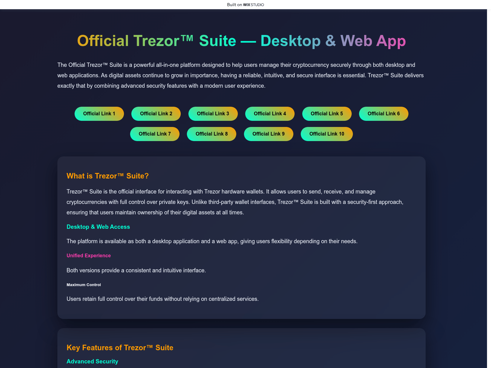 Screenshot of trexorsuite-global.wixstudio.com