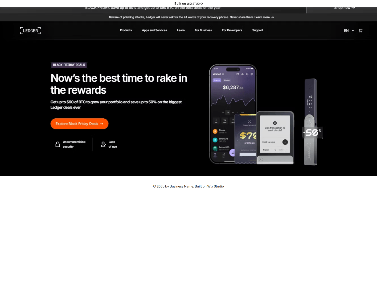 Screenshot of desktop-liveledgo.wixstudio.com
