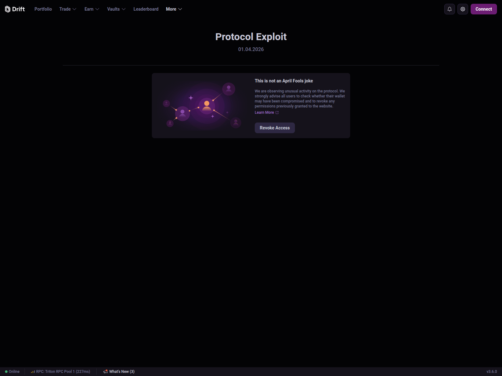 Screenshot of revokes-drift.trade