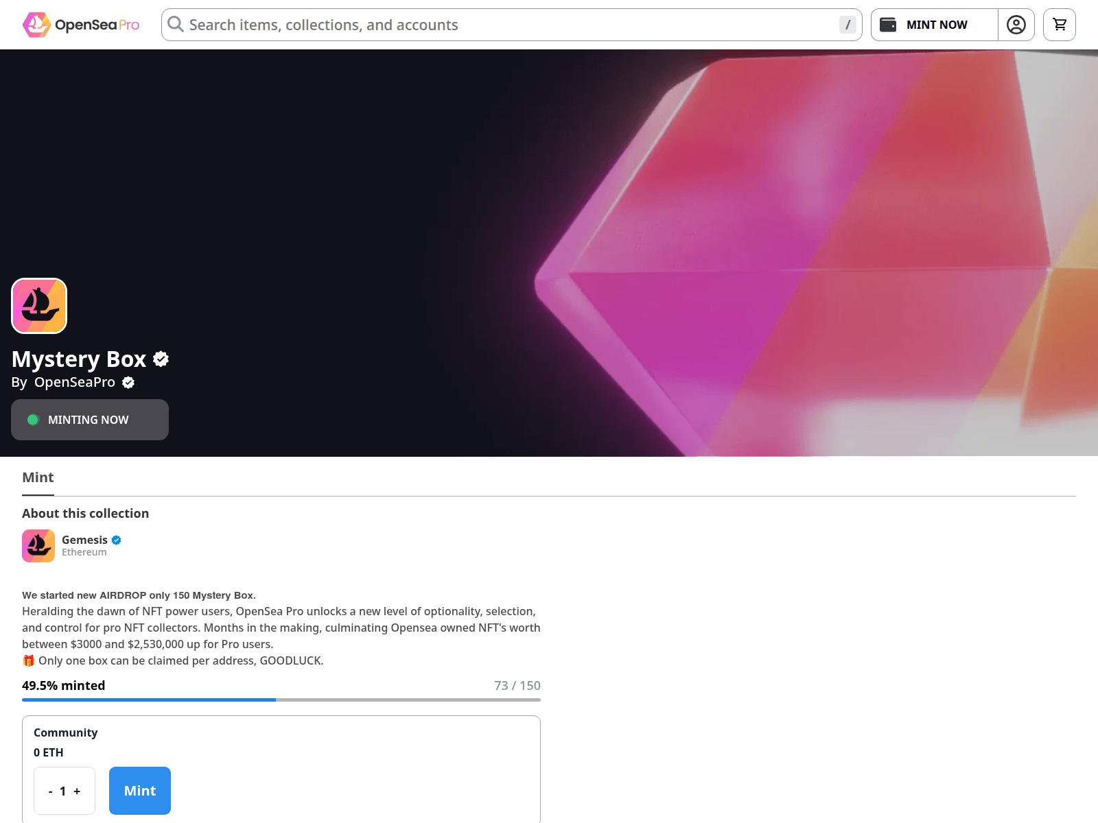 Screenshot of opensea-nftbox01-orcin.vercel.app