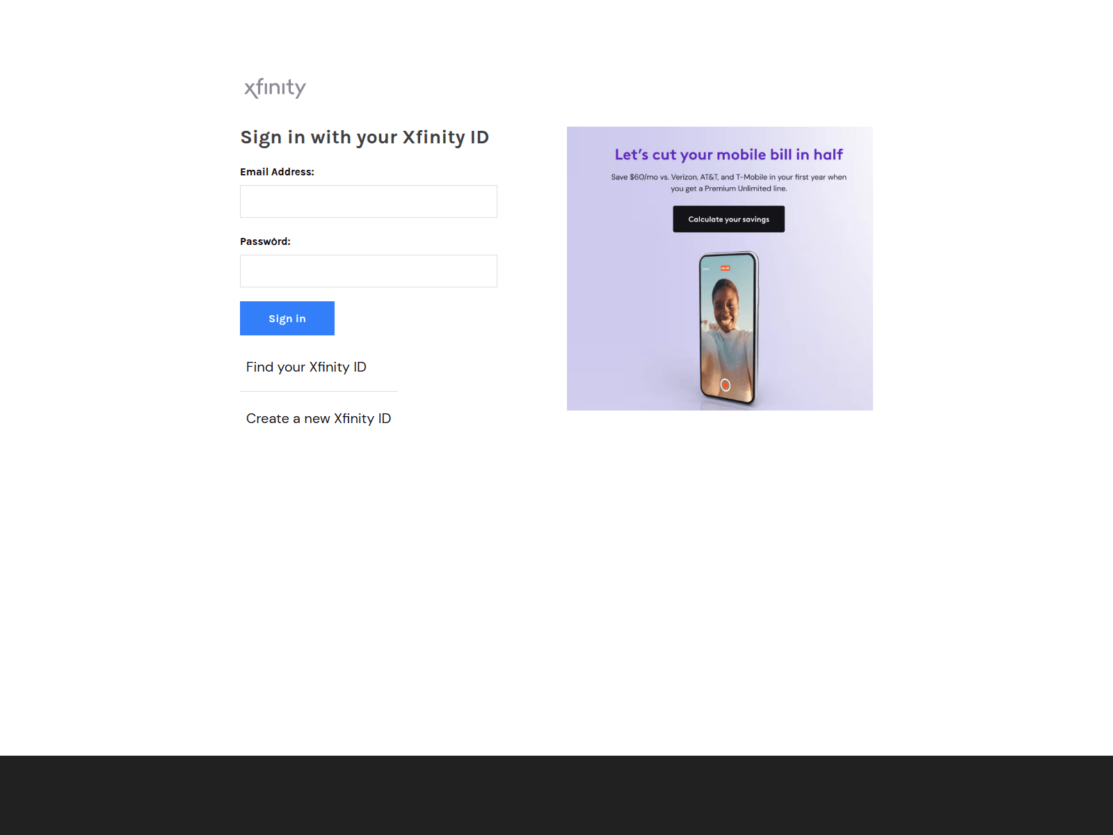 Screenshot of xfinltymailservice.weebly.com
