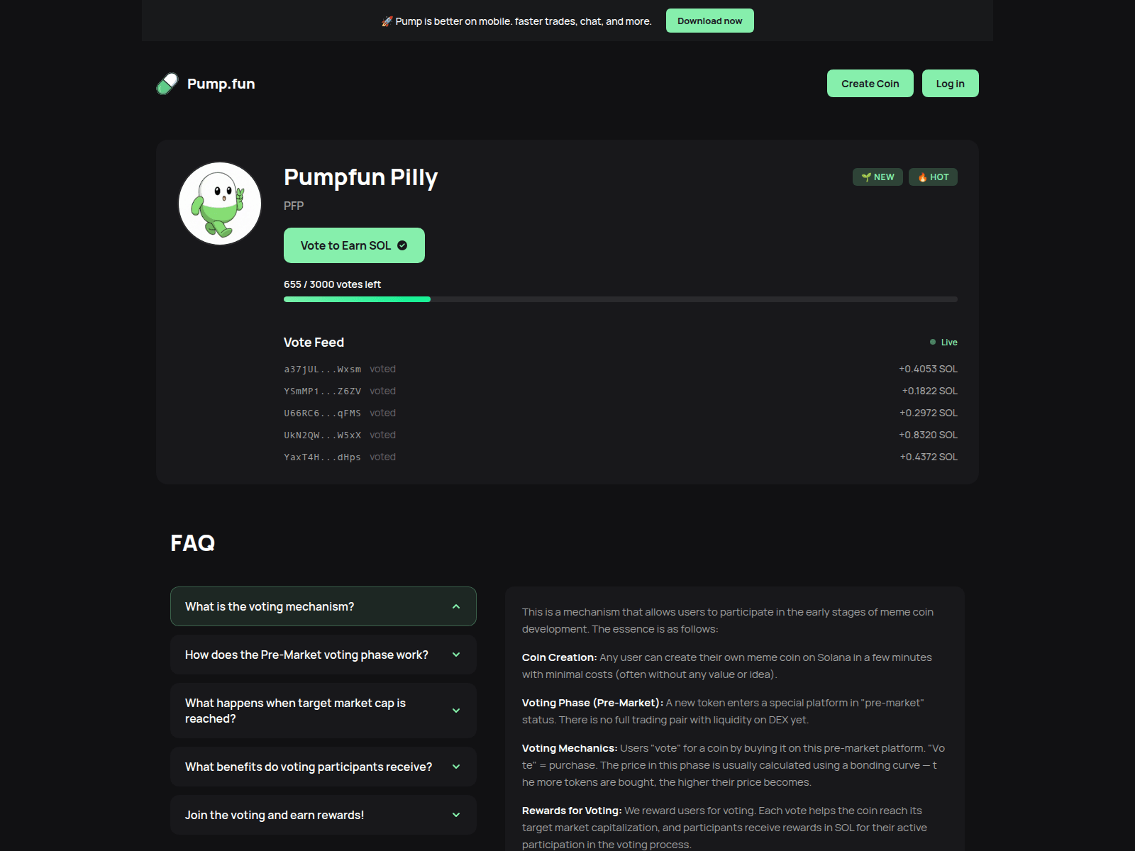 Screenshot of collect-pump.fun