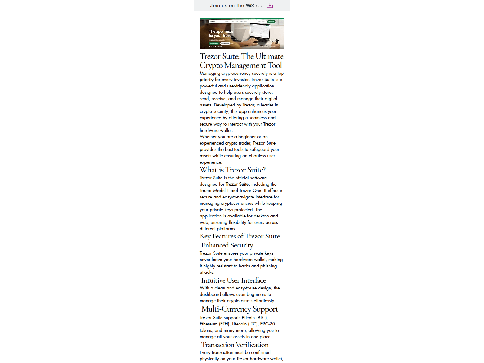 Screenshot of trezersuiite.wixsite.com