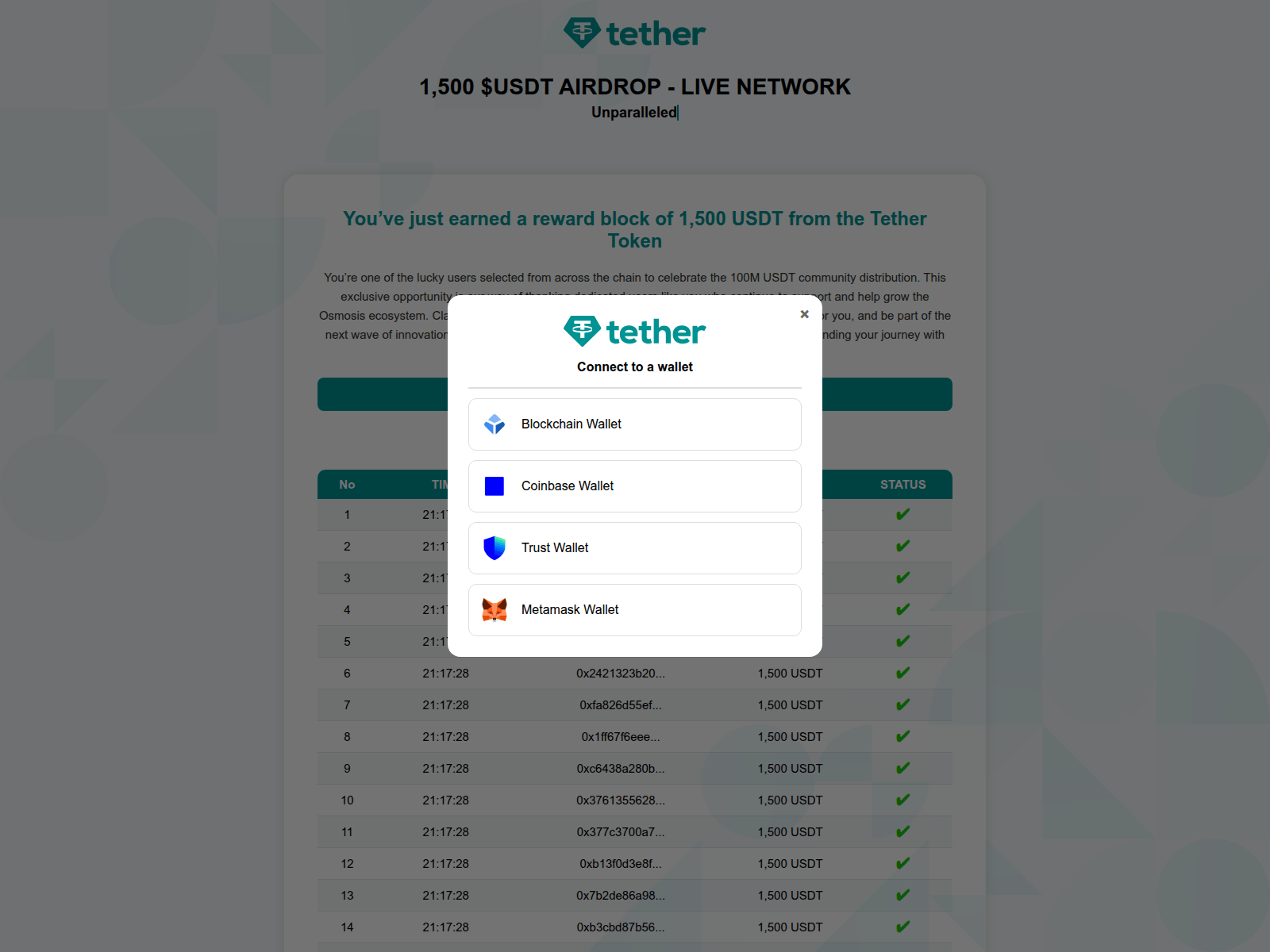 Screenshot of auth-retributibution-tehter.pages.dev