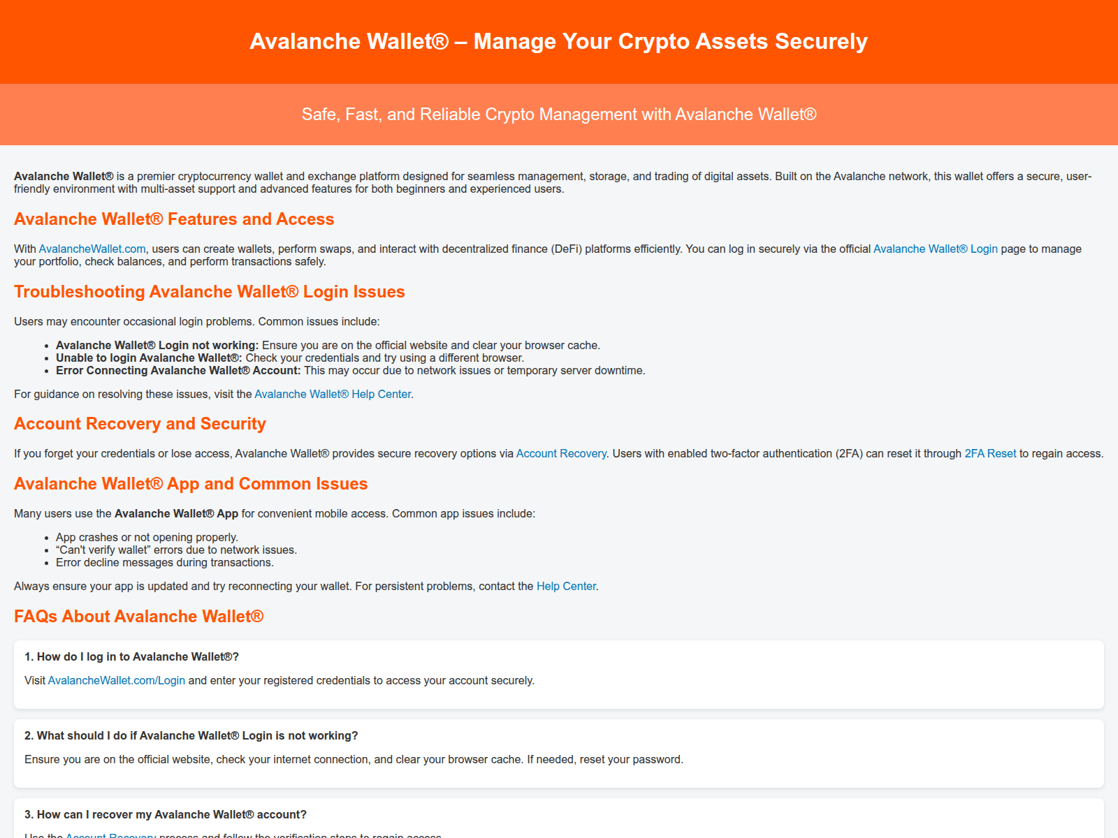 Screenshot of secure-avalancche-wallet.pages.dev