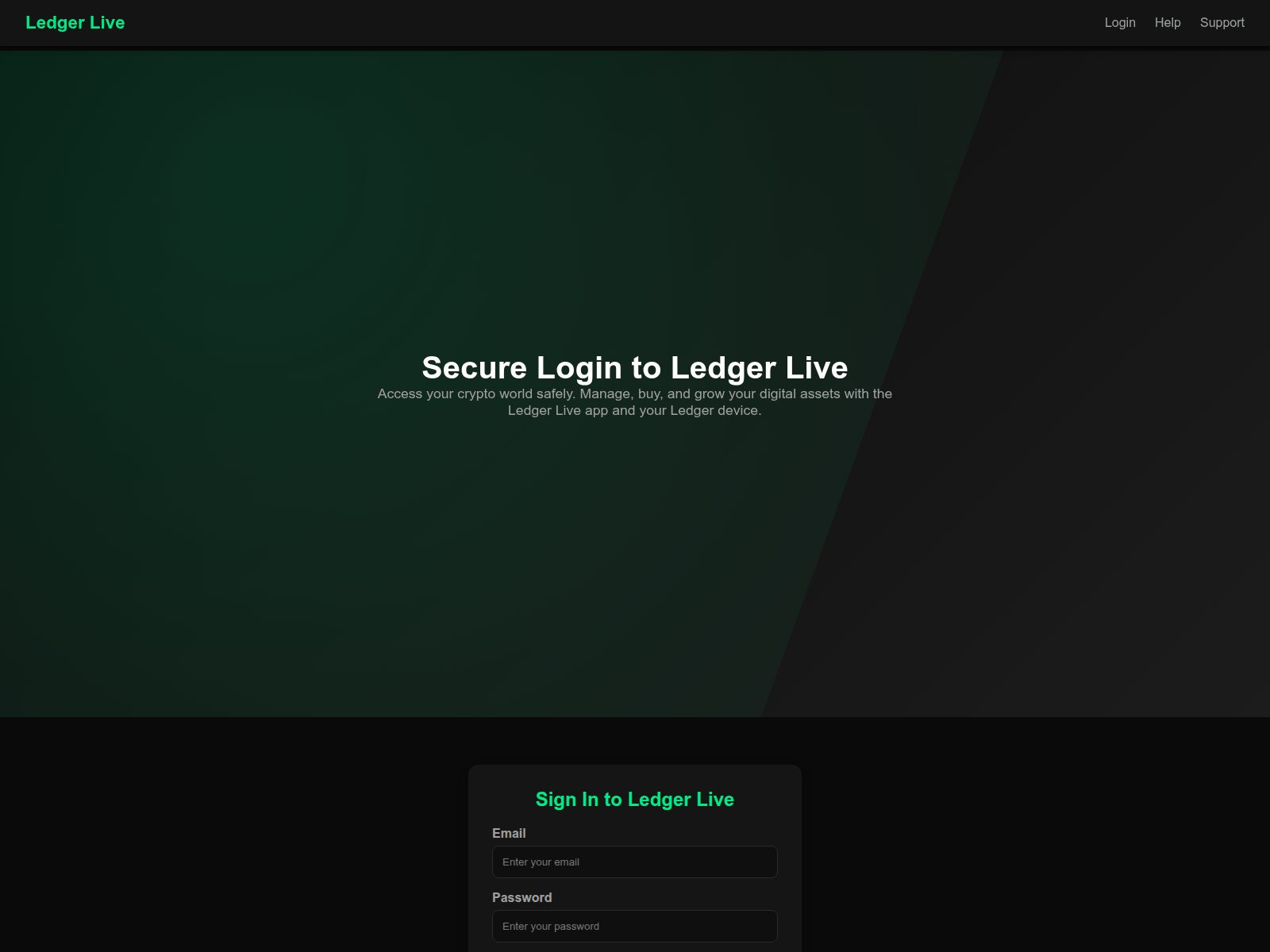 Screenshot of logn-ledgrcom.pages.dev