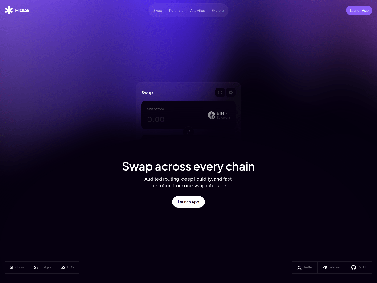 Screenshot of flake.exchange