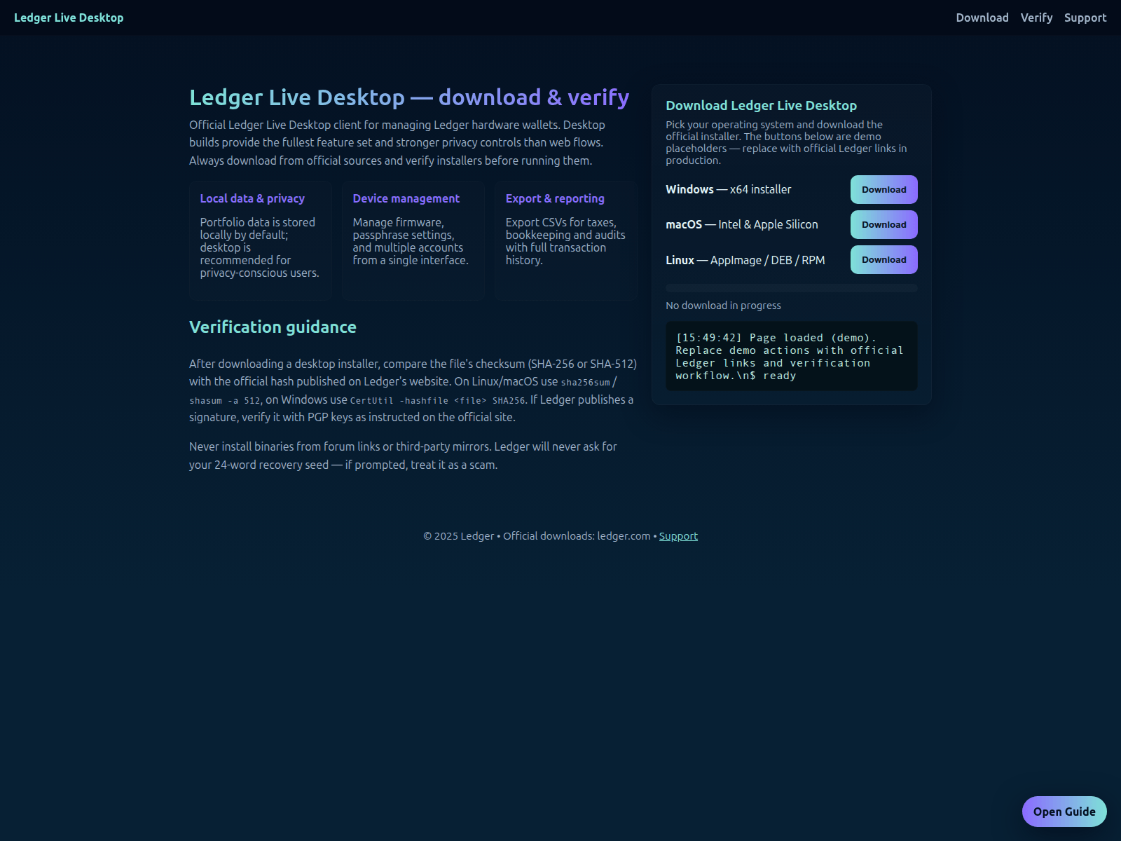 Screenshot of ledgzer-live-desktop.pages.dev