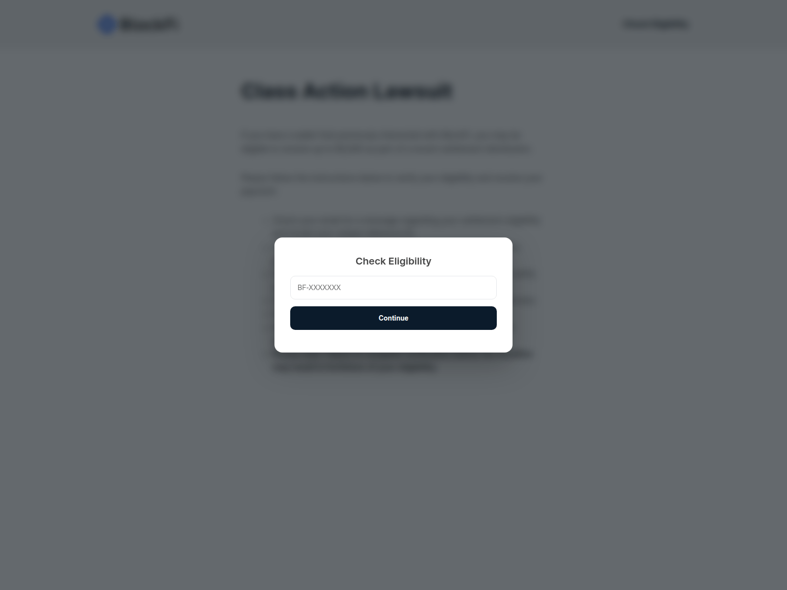 Screenshot of lawsuit-blockfi.com