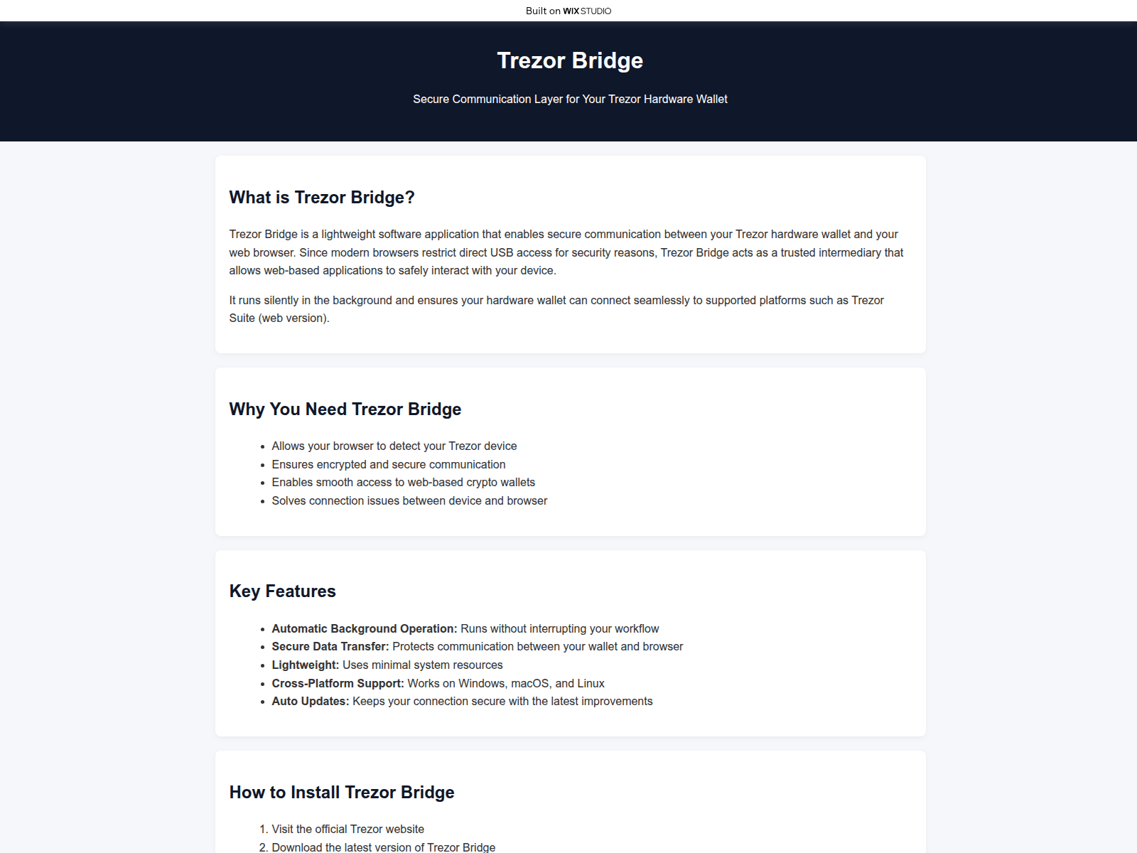 Screenshot of bridge-connect.wixstudio.com