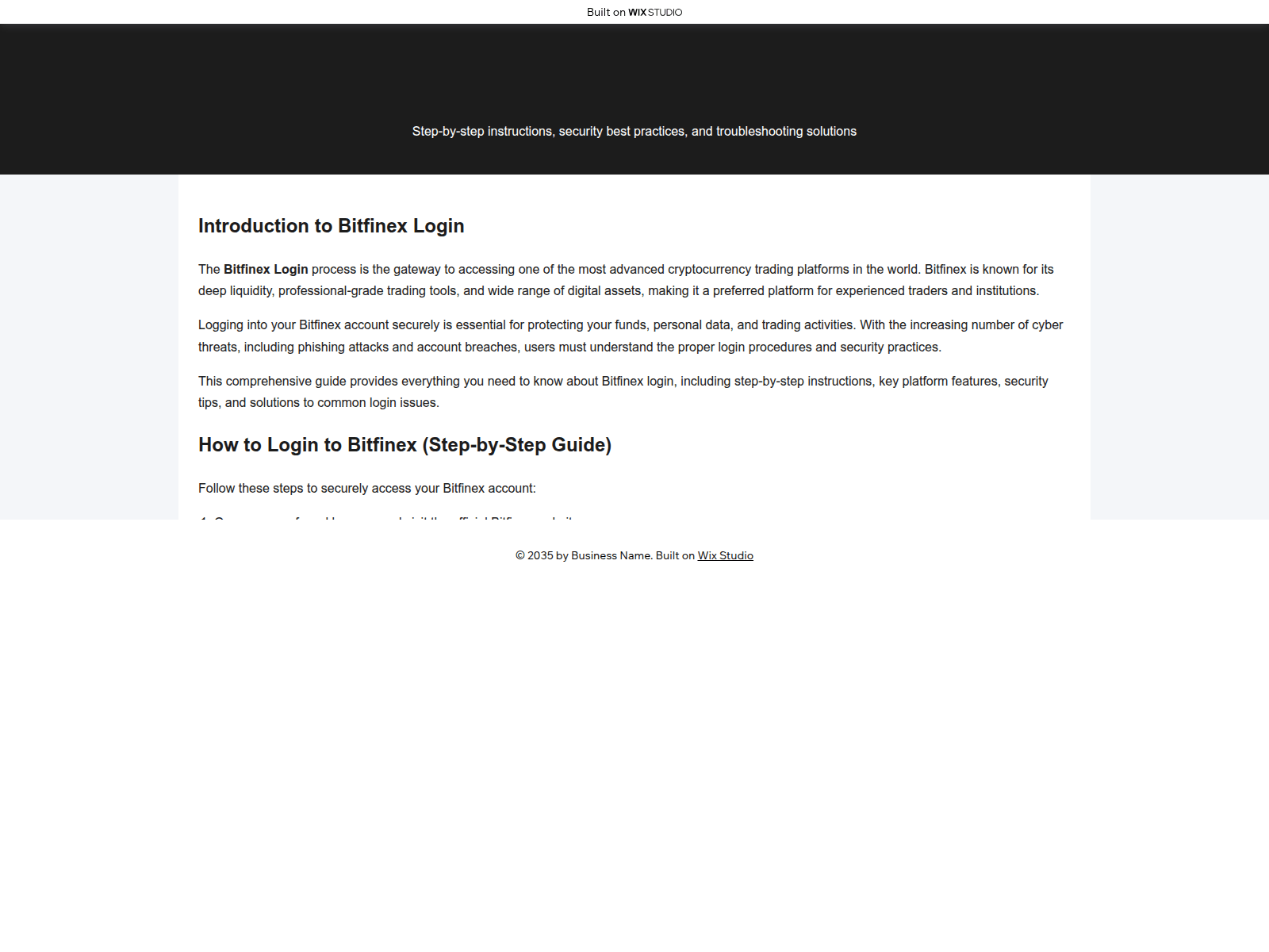 Screenshot of bitfinax.wixstudio.com