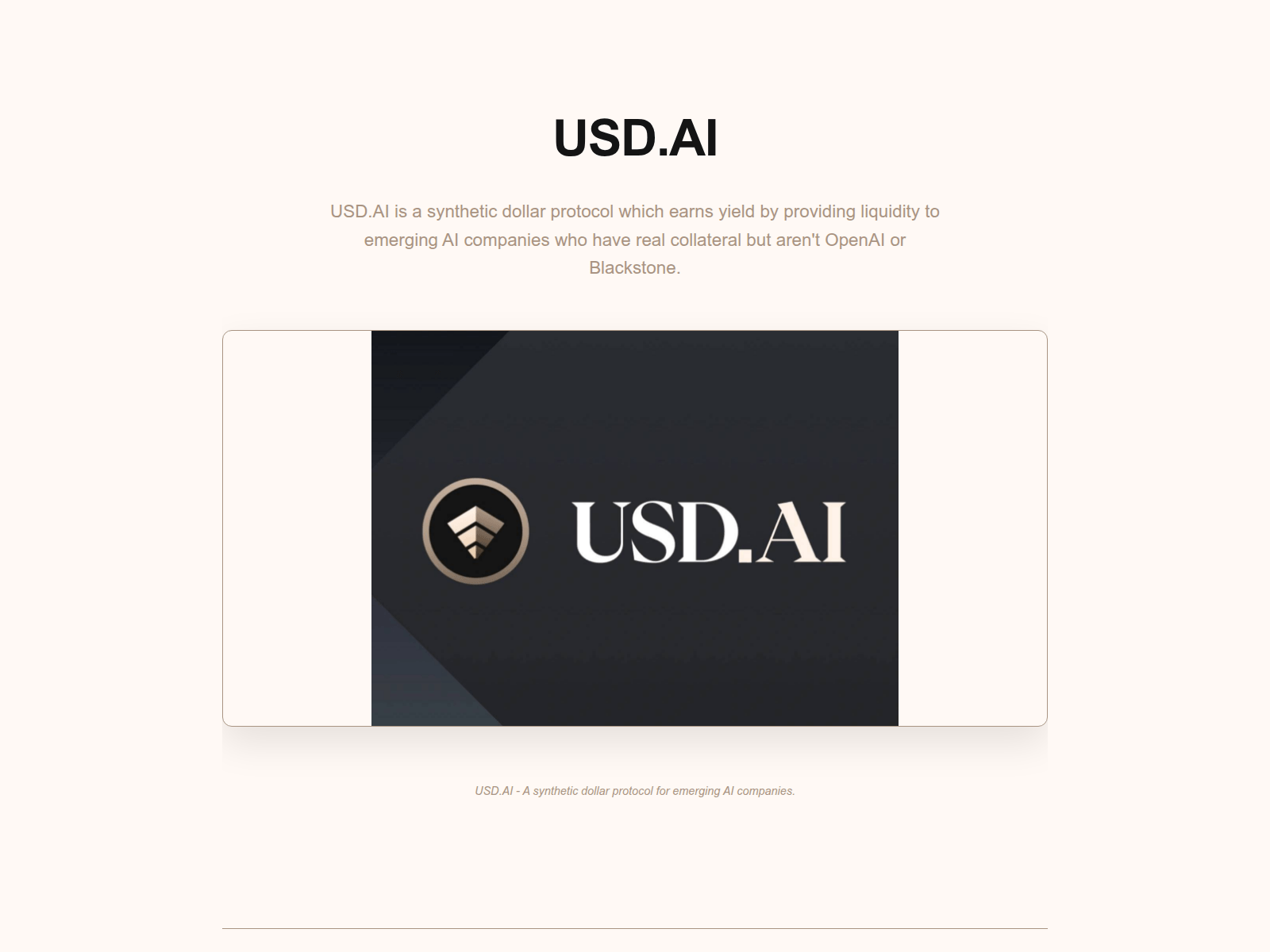 Screenshot of usdai.fi