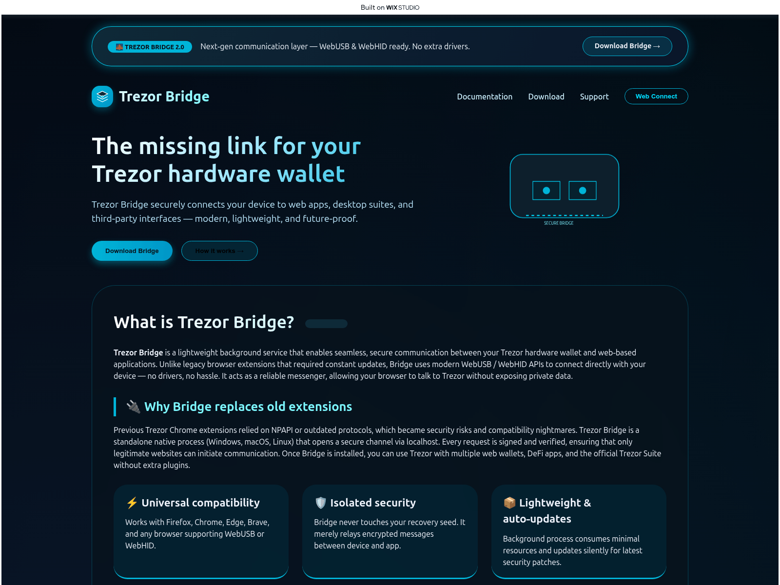 Screenshot of bridge-online.wixstudio.com