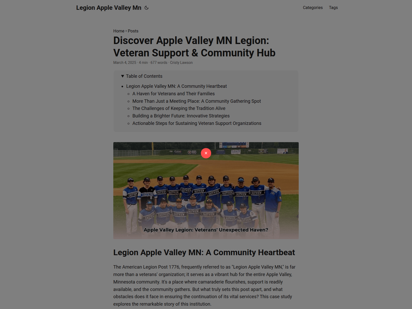 Screenshot of legion-apple-valley-mn.pages.dev